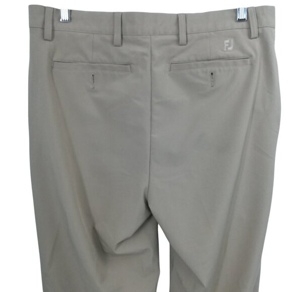 FootJoy Khaki Flat Front Golf Pants Size 34 x 32 Stretch Pockets Performance - Picture 9 of 12